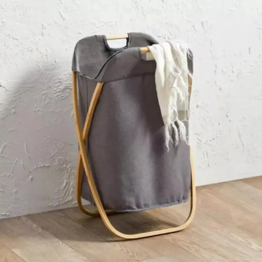 Cesta Organizador de Ropa Plegable con Estructura de Bambú