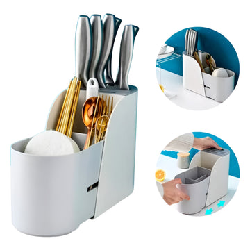 Porta Cuchillos Y Cubiertos Extensible Organizador De Cocina