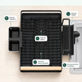Organizador de platos para cocina con espacios separados para vajilla, cubiertos, vasos y utensilios