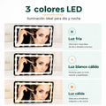 Espejo para visera de auto con 3 tonos de luz LED para maquillaje y cuidado personal