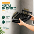 Organizador esquinero de pared con montaje fácil y sin perforar para baño