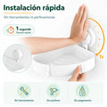 Repisa esquinera para baño con instalación rápida mediante ventosas y sin perforar la pared