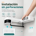 Organizador de baño de pared con instalación adhesiva fácil y sin perforar