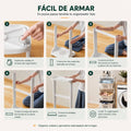 Instrucciones de armado del carrito organizador de lavandería de 3 niveles con ruedas
