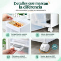 Organizador estrecho con repisas, cajones y ruedas para almacenar artículos de baño de forma ordenada