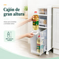 Organizador para baño con cajón alto y compartimentos verticales para botellas y productos de higiene
