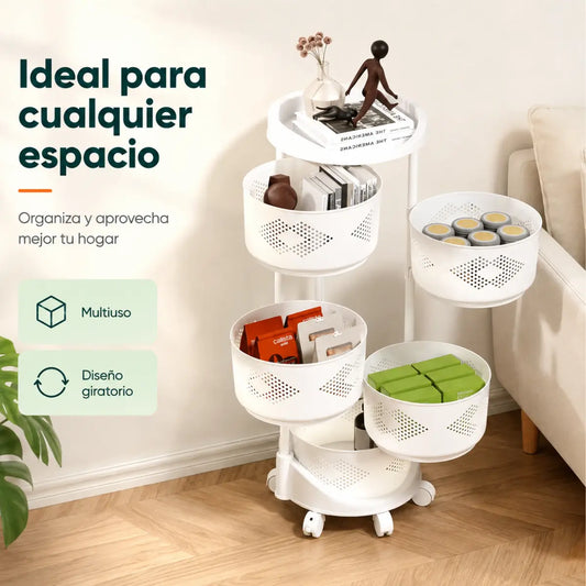 Organizador vertical de 5 niveles para aprovechar espacios reducidos en cocina y otros ambientes