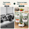 Organizador multiuso con canastas giratorias para mantener alimentos y productos ordenados
