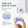 Contenedor para alimentos secos con tapa transparente y líneas de medida para controlar las porciones