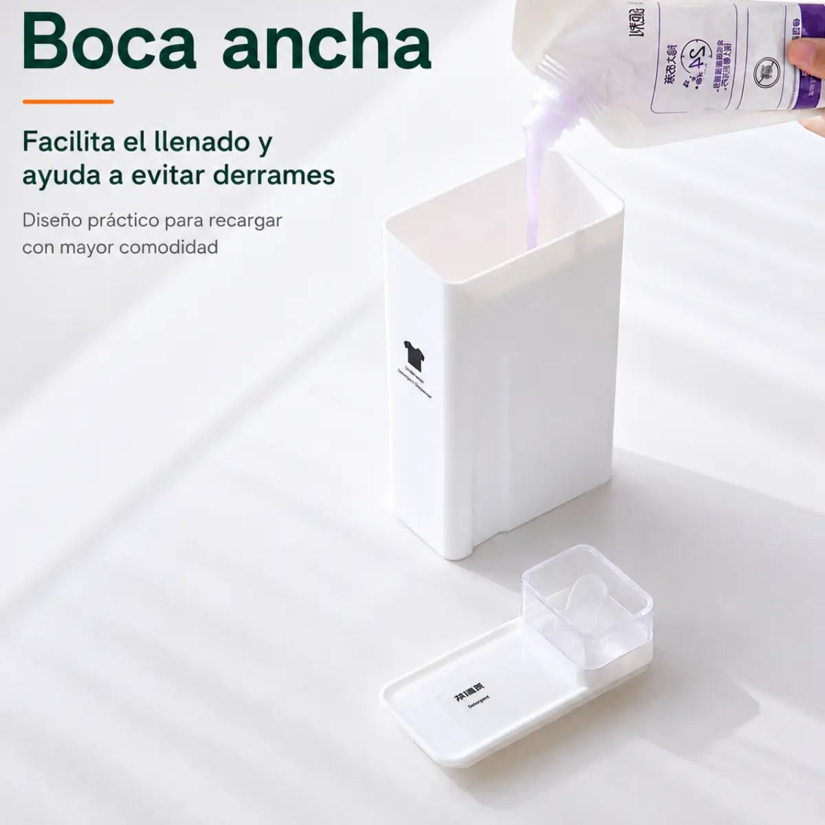Contenedor para cereales y granos con boca ancha para rellenar, servir y limpiar fácilmente