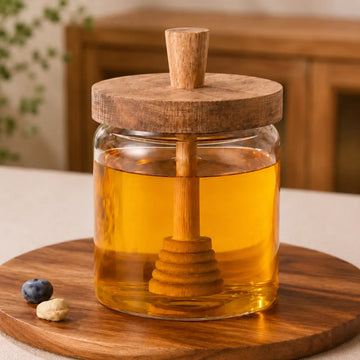 Frasco para Miel 400 ml con Tapa de Madera