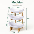 Medidas del frutero de 3 niveles con diseño vertical y bandejas apiladas