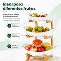 Frutero multiuso de 3 niveles para organizar naranjas, manzanas, uvas y otras frutas