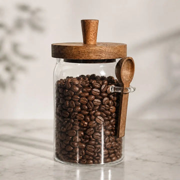 Frasco de Vidrio Borosilicato 750 ml con Cuchara de Madera