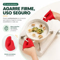 Agarradera de silicona para cocina con diseño antideslizante y agarre firme para recipientes calientes
