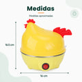 Medidas del cocedor eléctrico de huevos con diseño compacto de gallina para cocina