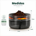 Medidas del humidificador volcán nevado con luz LED y diseño redondo compacto