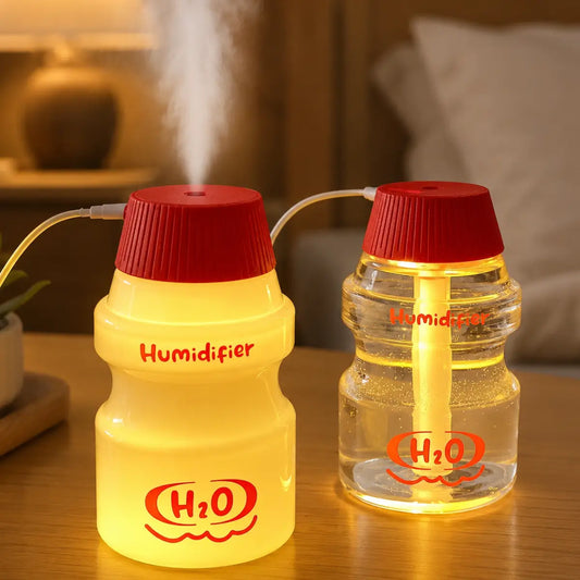 Humidificador con efecto volcán LED y vapor decorativo para ambientar el hogar