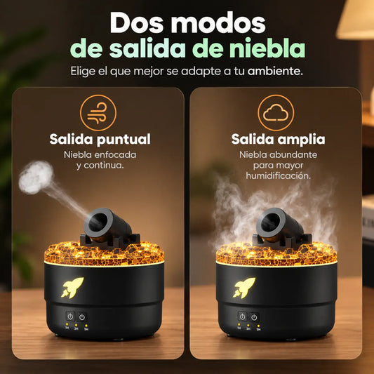 Humidificador con 2 modos de salida de niebla para ajustar la dirección del vapor