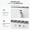 Humidificador de vapor con múltiples boquillas, iluminación LED y diseño rectangular moderno