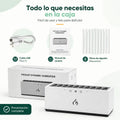 Humidificador decorativo con accesorios incluidos para su funcionamiento y uso diario