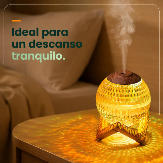Humidificador con aromaterapia y vapor suave ideal para crear un ambiente relajante en el dormitorio