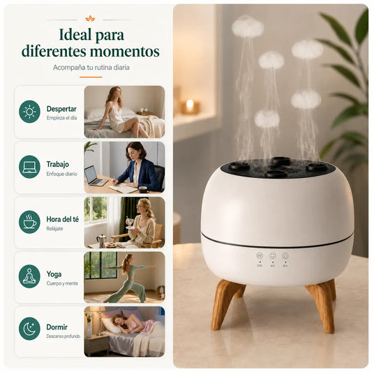 Humidificador decorativo compacto para dormitorio, sala, escritorio y diferentes espacios del hogar
