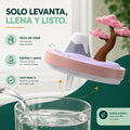 Humidificador decorativo con depósito desmontable fácil de levantar, llenar y colocar