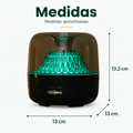 Medidas del difusor de aromaterapia con luz LED y diseño redondo compacto