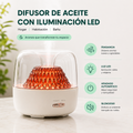 Difusor de aceites esenciales con iluminación LED de colores y vapor aromático