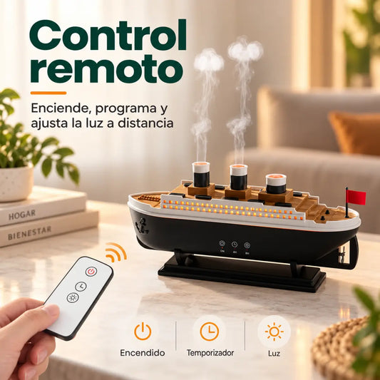 Humidificador con control remoto para ajustar la pulverización y funciones de forma cómoda