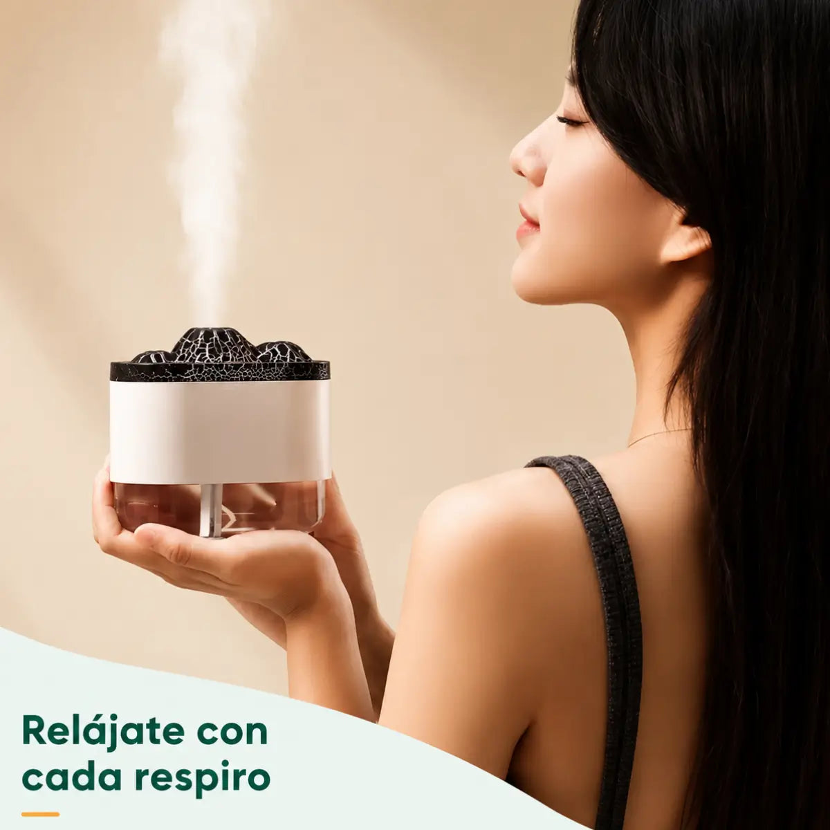 Humidificador con efecto llama y salida de vapor para crear un ambiente relajante