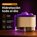 Humidificador de vapor con iluminación LED y efecto volcán para uso prolongado en interiores