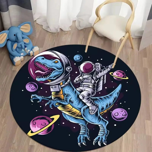Alfombra Antialérgica Circular Decorativa Diseños de Astronauta
