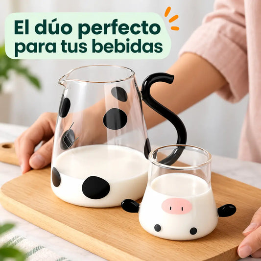 Jarra con diseño de vaca ideal para servir leche, jugos y otras bebidas