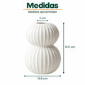 Medidas del florero decorativo de cerámica blanco con diseño de doble esfera y textura en relieve
