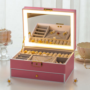 Joyero Organizador con Espejo LED Recargable Lucia