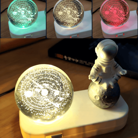 Lámpara de Astronauta Con Esfera 3D De Luz Led Cálida y Colores