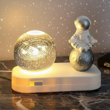 Lámpara de Astronauta Con Esfera 3D De Luz Led Cálida y Colores