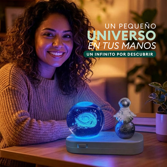 Lámpara de Astronauta Con Esfera 3D De Luz Led Cálida y Colores