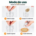 Modo de uso del molinillo de pimienta manual con sistema giratorio y ajuste de molienda