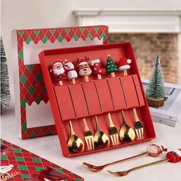 Set de 6 Mini Cubiertos Navideños
