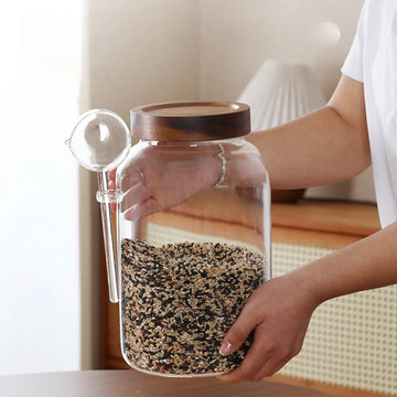 Contenedor de 3200 ml de Vidrio Borosilicato y Cuchara