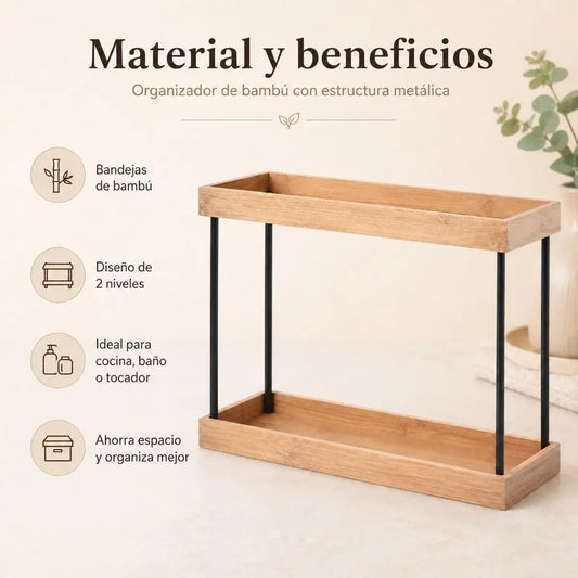 Organizador de Bambú de 2 Niveles Koti