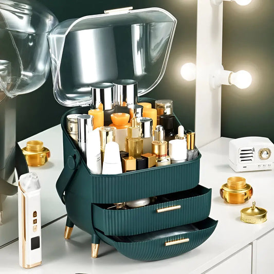 Organizador De Maquillaje Porta Cosméticos Con Asa y Cajón