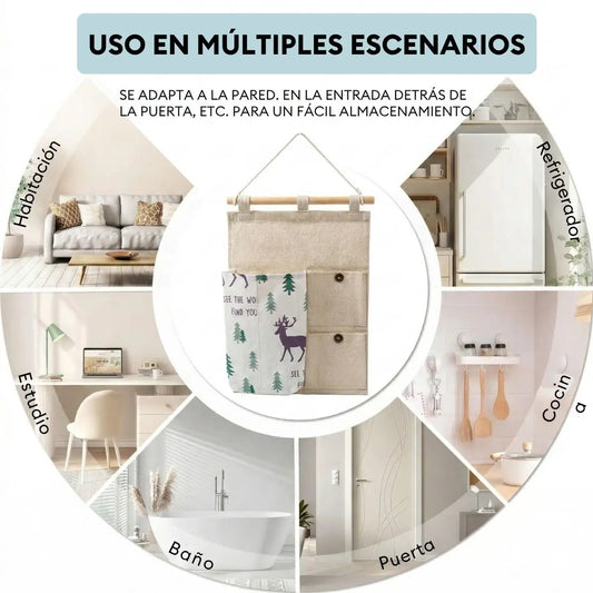 Organizador De Pared Con 3 Bolsillos