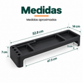 Organizador de escritorio para monitor de aproximadamente 52.8 cm de largo, 14cm de ancho y 7 cm de alto