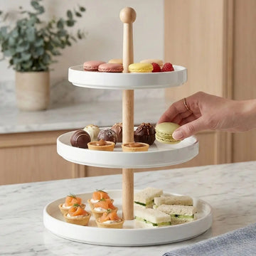 Porta Bocaditos de 3 Niveles de Cerámica