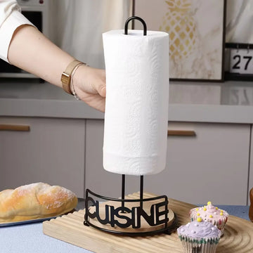 Porta Papel Toalla Cuisine con Base de Bambú