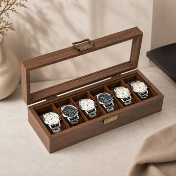Porta Relojes de 6 Divisiones con Tapa Transparente K769